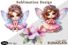 Magical Nature Playful Fairy and Flowers clipart Product Image 1