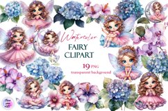 Magical Nature Playful Fairy and Flowers clipart Product Image 1