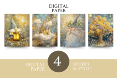 Fantasy Digital Paper 4 Magical JPG Designs 8.5x11 Product Image 1