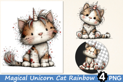 Magical Unicorn Cat Rainbow Clipart Product Image 1