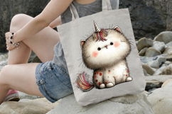 Magical Unicorn Cat Rainbow Clipart Product Image 3