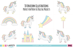 Magical pastel unicorn jumping and smiling