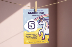 Pastel Unicorn Birthday Party Invitation Editable in Canva Product Image 3