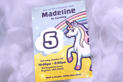 Pastel Unicorn Birthday Party Invitation Editable in Canva Product Image 4