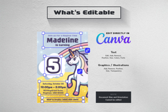 Pastel Unicorn Birthday Party Invitation Editable in Canva Product Image 9