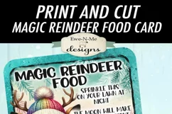 Reindeer Food Teal Print and Cut Card | Magic Reindeer Food Product Image 2