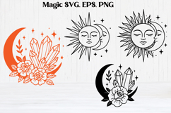 Mystical moon SVG | Magic SVG | Floral SVG Product Image 1