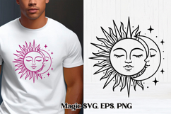 Mystical moon SVG | Magic SVG | Floral SVG Product Image 1
