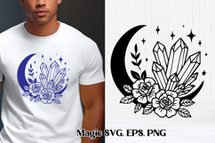 Mystical moon SVG | Magic SVG | Floral SVG Product Image 1