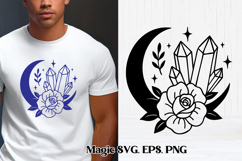 Mystical moon SVG | Magic SVG | Floral SVG Product Image 1