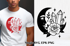 Mystical moon SVG | Magic SVG | Floral SVG Product Image 1