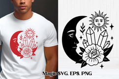 Mystical moon SVG | Magic SVG | Floral SVG Product Image 1