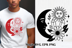 Mystical moon SVG | Magic SVG | Floral SVG Product Image 1