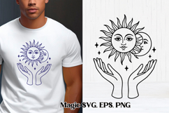 Mystical moon SVG | Magic SVG | Floral SVG Product Image 1