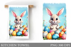Easter Bunny Kitchen Towel. Easter Kitchen Towel Design Product Image 1