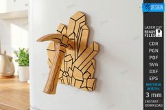 Magnet Kitchen Note Holder Laser Cut | DIY Fridge magnet SVG Product Image 1