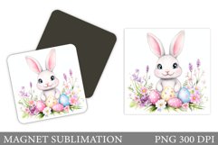 Easter Bunny Magnet Sublimation. Bunny Eggs Magnet Design Product Image 1