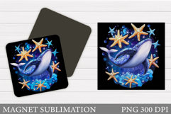 Whale Magnet Design. Whale Sublimation Product Image 1