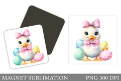 Easter Duck Magnet Design. Easter Magnet Sublimation Product Image 1