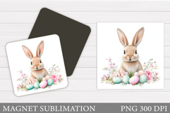 Easter Bunny Magnet Design. Easter Magnet Sublimation Product Image 1