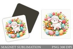 Cute Lamb Magnet Design. Lamb Easter Magnet Sublimation Product Image 1