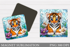 Cute Tiger Magnet Design. Cute Tiger Sublimation Product Image 1