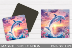 Dolphin Magnet Sublimation. Dolphin Sublimation Product Image 1
