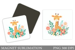 Cute Giraffe Magnet Design. Cute Giraffe Sublimation Product Image 1