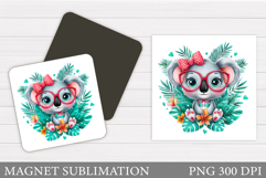 Cute Koala Magnet Design. Cute Koala Magnet Sublimation Product Image 1