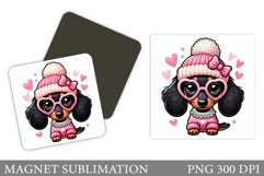Cute Dachshund Dog Magnet. Valentines Magnet Design Product Image 1