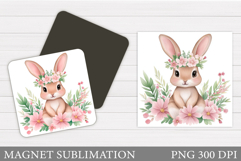 Cute Bunny Magnet Design. Cute Bunny Sublimation Product Image 1