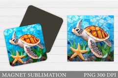 Turtle Magnet Design. Turtle Magnet Sublimation Product Image 1