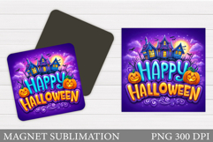 Halloween Magnet Sublimation. Halloween Pumpkin Magnet Product Image 1