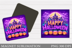 Halloween Magnet Sublimation. Halloween Pumpkin Magnet Product Image 1