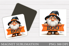 Halloween Gnome Magnet. Halloween Magnet Sublimation Product Image 1