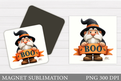 Halloween Gnome Magnet. Halloween Magnet Sublimation Product Image 1