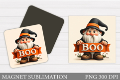 Halloween Gnome Magnet. Halloween Magnet Sublimation Product Image 1