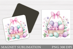 Easter Basket Magnet Sublimation. Easter Eggs Magnet Design Product Image 1