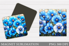 Flowers Magnet Sublimation. Floral Magnet Design Product Image 1