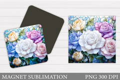 Roses Magnet Sublimation. Flowers Magnet Design Product Image 1