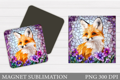 Cute Fox Magnet Design. Cute Fox Sublimation Product Image 1