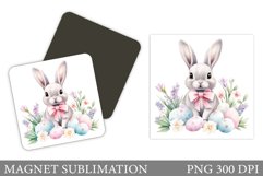 Easter Bunny Magnet Sublimation. Bunny Eggs Magnet Design Product Image 1