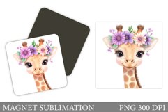 Cute Giraffe Magnet Design. Cute Giraffe Sublimation Product Image 1
