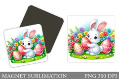 Easter Bunny Magnet Design. Easter Magnet Sublimation Product Image 1