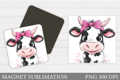 Cow Magnet Sublimation. Cute Cow Sublimation Product Image 1