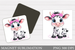 Cute Cow Magnet Design. Cute Cow Sublimation Product Image 1