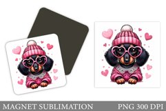 Cute Dog Magnet Sublimation. Valentines Magnet Design Product Image 1