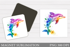 Dolphin Magnet Sublimation. Cute Dolphin Sublimation Product Image 1