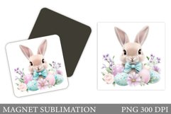 Easter Bunny Magnet Sublimation. Bunny Eggs Magnet Design Product Image 1