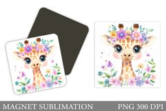 Cute Giraffe Magnet Design. Cute Giraffe Sublimation Product Image 1